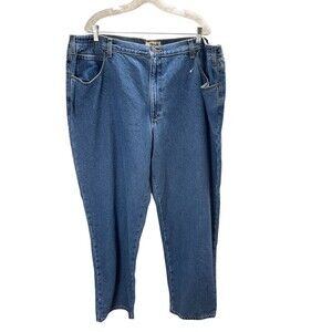 LL Bean Jeans Men's Size 46 x 34 Blue 100% Cotton Comfort Waist Flannel Lined